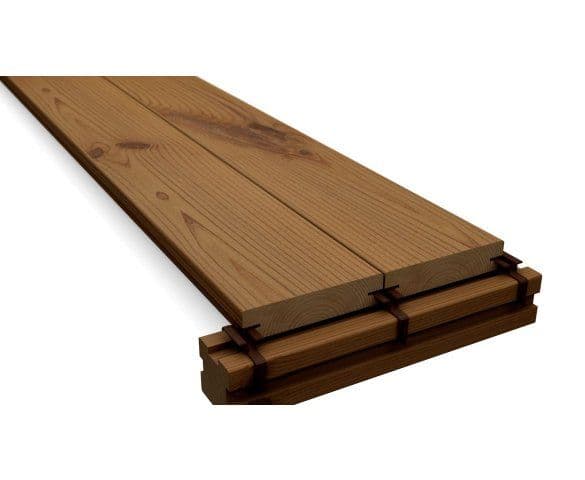 Deska tarasowa THERMO SOSNA CLIP 26x117 KLASA NATUR GŁADKA - 3,00m