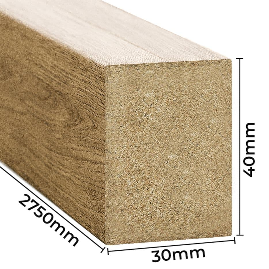Lamele ścienne dąb naturalny 30x40 mm – listwy dekoracyjne na ścianę