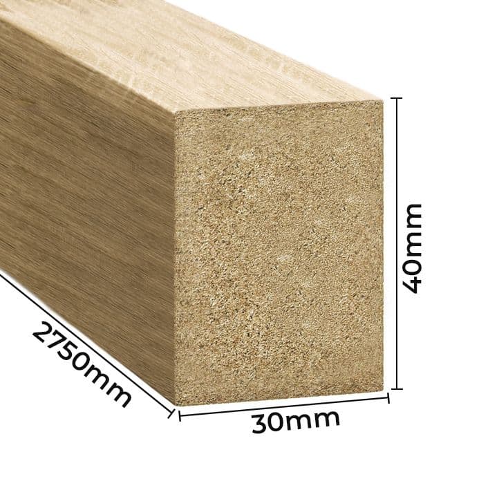 Lamele ścienne dąb naturalny 30x40 mm – listwy dekoracyjne na ścianę