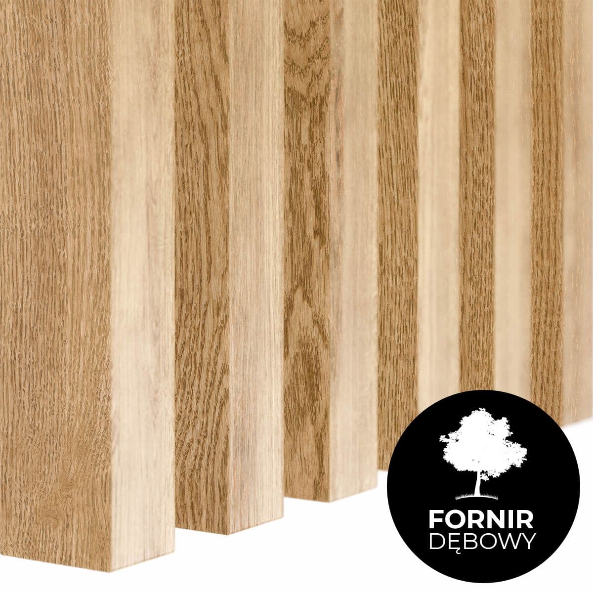 Lamele ścienne fornir dębowy 30x40 mm – listwy dekoracyjne na ścianę