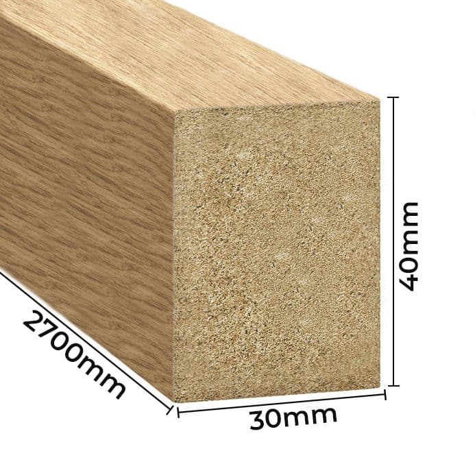 Lamele ścienne dąb naturalny 30x40 mm – listwy dekoracyjne na ścianę