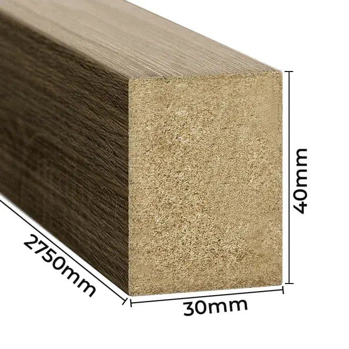 Lamele ścienne dąb popielaty 30x40 mm – listwy dekoracyjne na ścianę