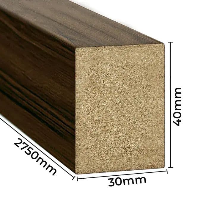 Lamele ścienne orzech 30x40 mm – listwy dekoracyjne na ścianę