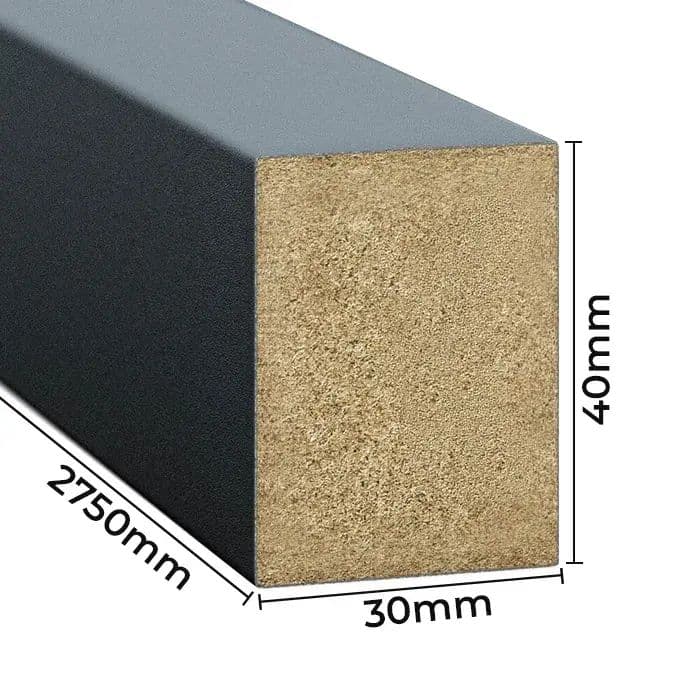 Lamele ścienne antracyt 30x40 mm – listwy dekoracyjne na ścianę