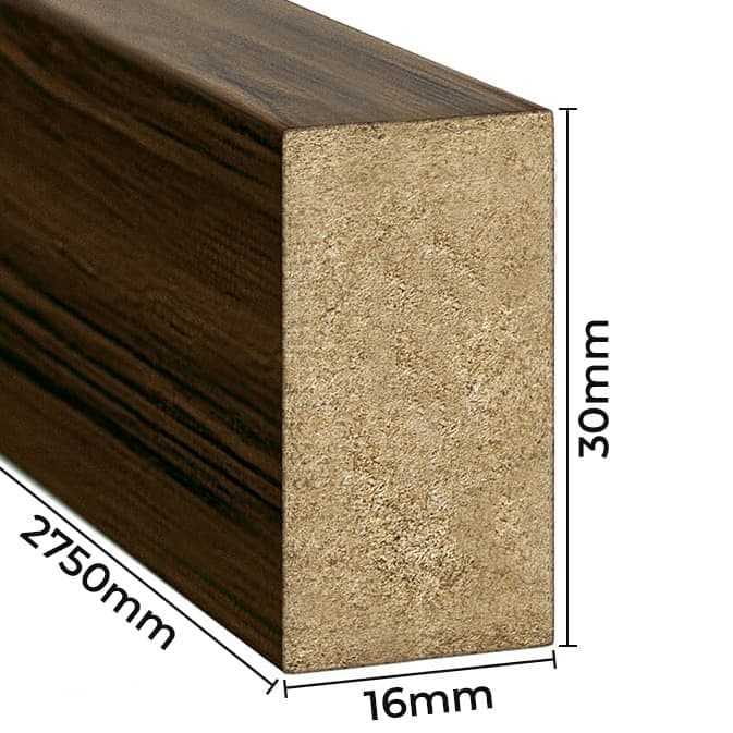 Lamele ścienne orzech 16x30 mm listwy dekoracyjne na ścianę