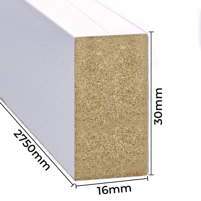 Lamele ścienne biały 16x30 mm listwy dekoracyjne na ścianę