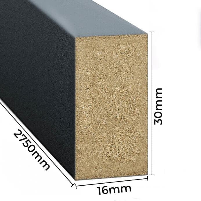 Lamele ścienne antracyt 16x30 mm listwy dekoracyjne na ścianę
