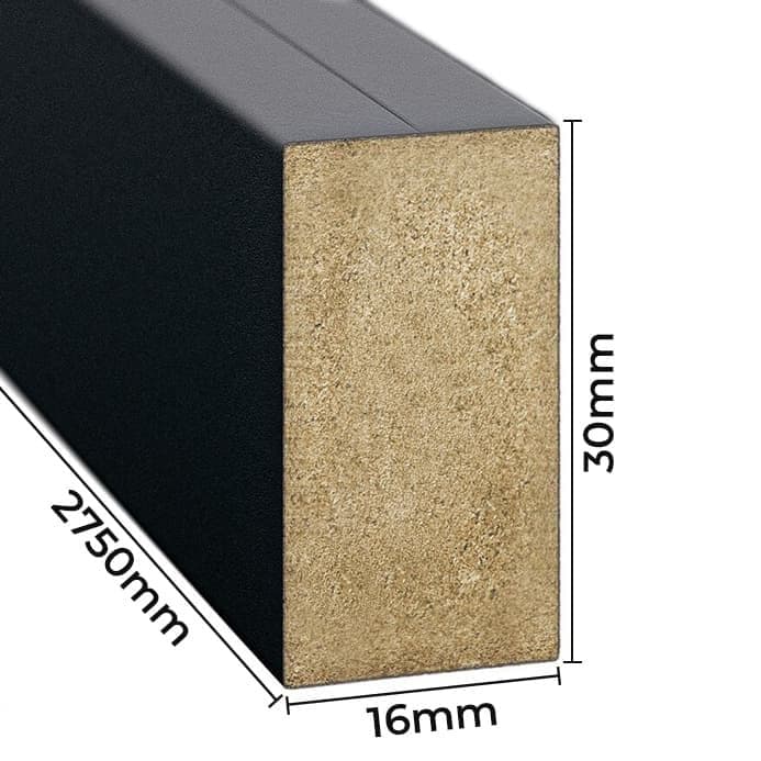 Lamele ścienne czarny 16x30 mm listwy dekoracyjne na ścianę