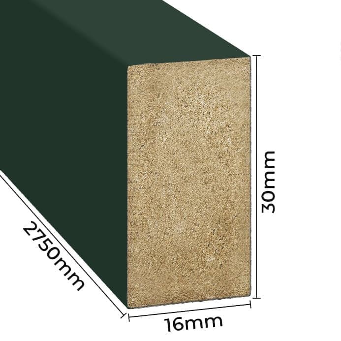 Lamele ścienne butelkowa zieleń 16x30 mm listwy dekoracyjne na ścianę