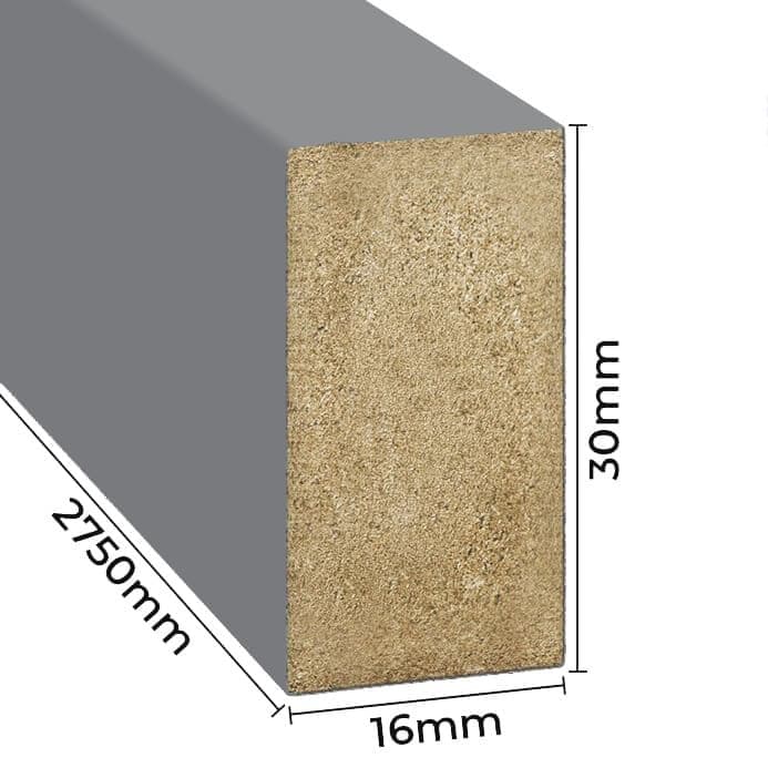 Lamele ścienne szary 16x30 mm listwy dekoracyjne na ścianę