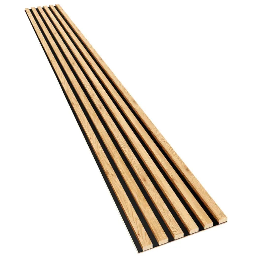 Lamele na płycie HDF dąb naturalny 20x300 mm listwy dekoracyjne na ścianę na płycie HDF