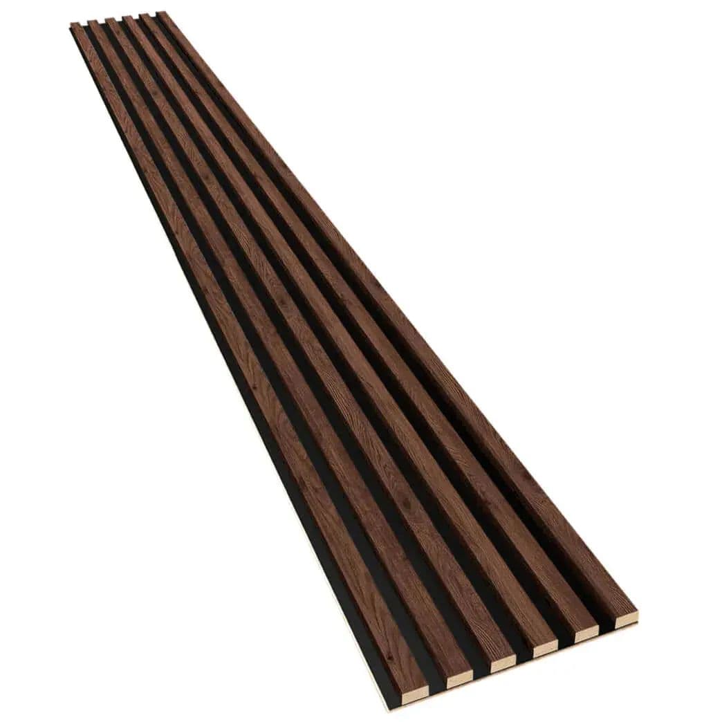Lamele na płycie HDF orzech 20x300 mm listwy dekoracyjne na ścianę na płycie HDF