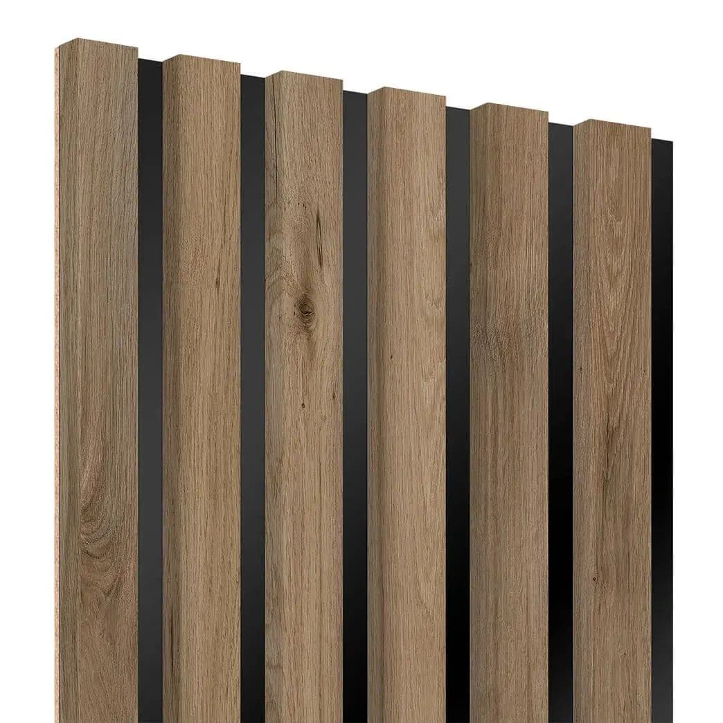 Lamele na płycie HDF ciemny dąb 20x300 mm listwy dekoracyjne na ścianę na płycie HDF
