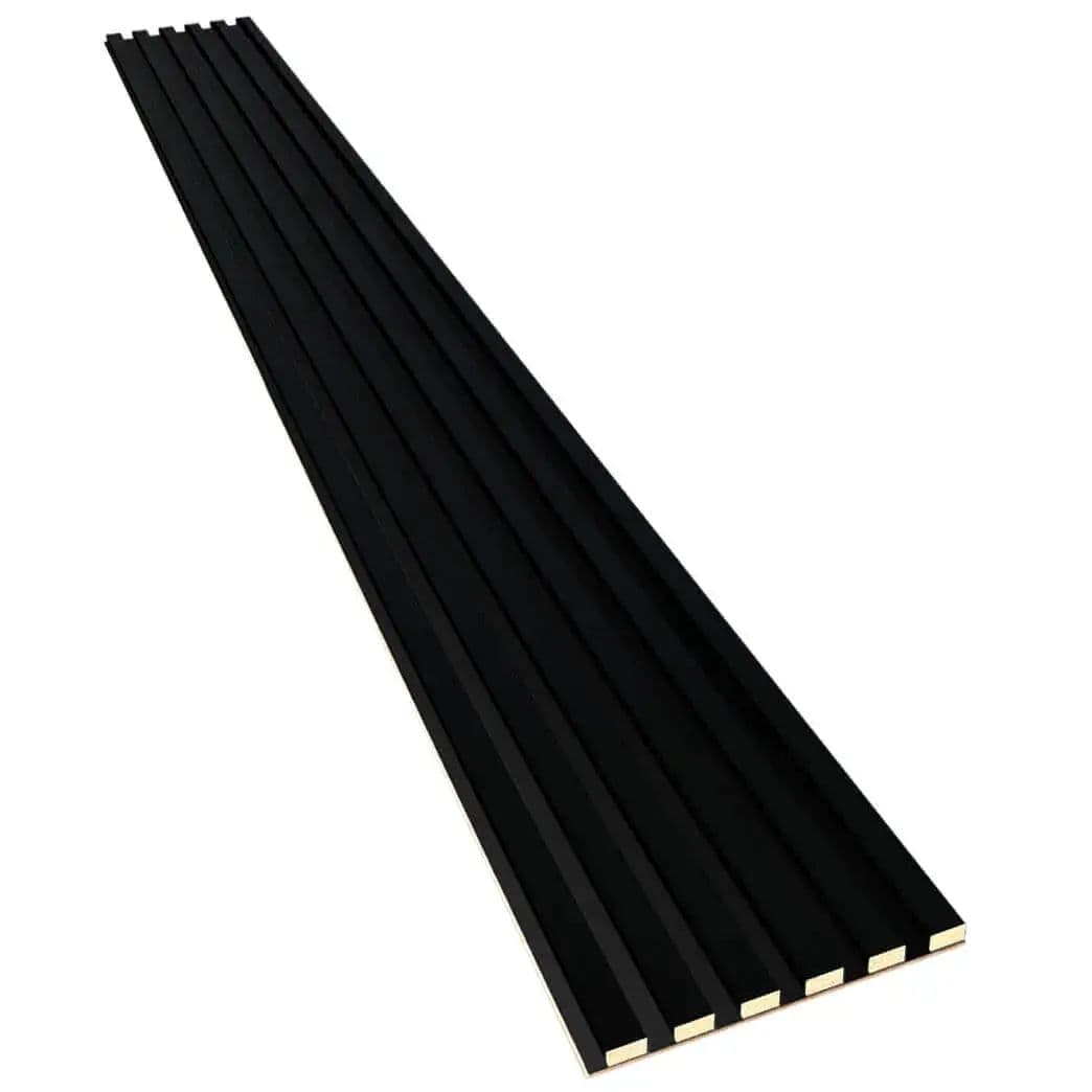Lamele na płycie HDF czarny 20x300 mm listwy dekoracyjne na ścianę na płycie HDF