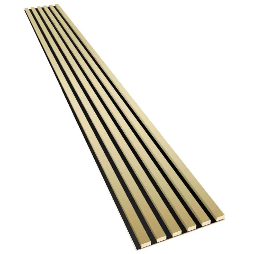 Lamele na płycie HDF złoty połysk 20x300 mm listwy dekoracyjne na ścianę na płycie HDF
