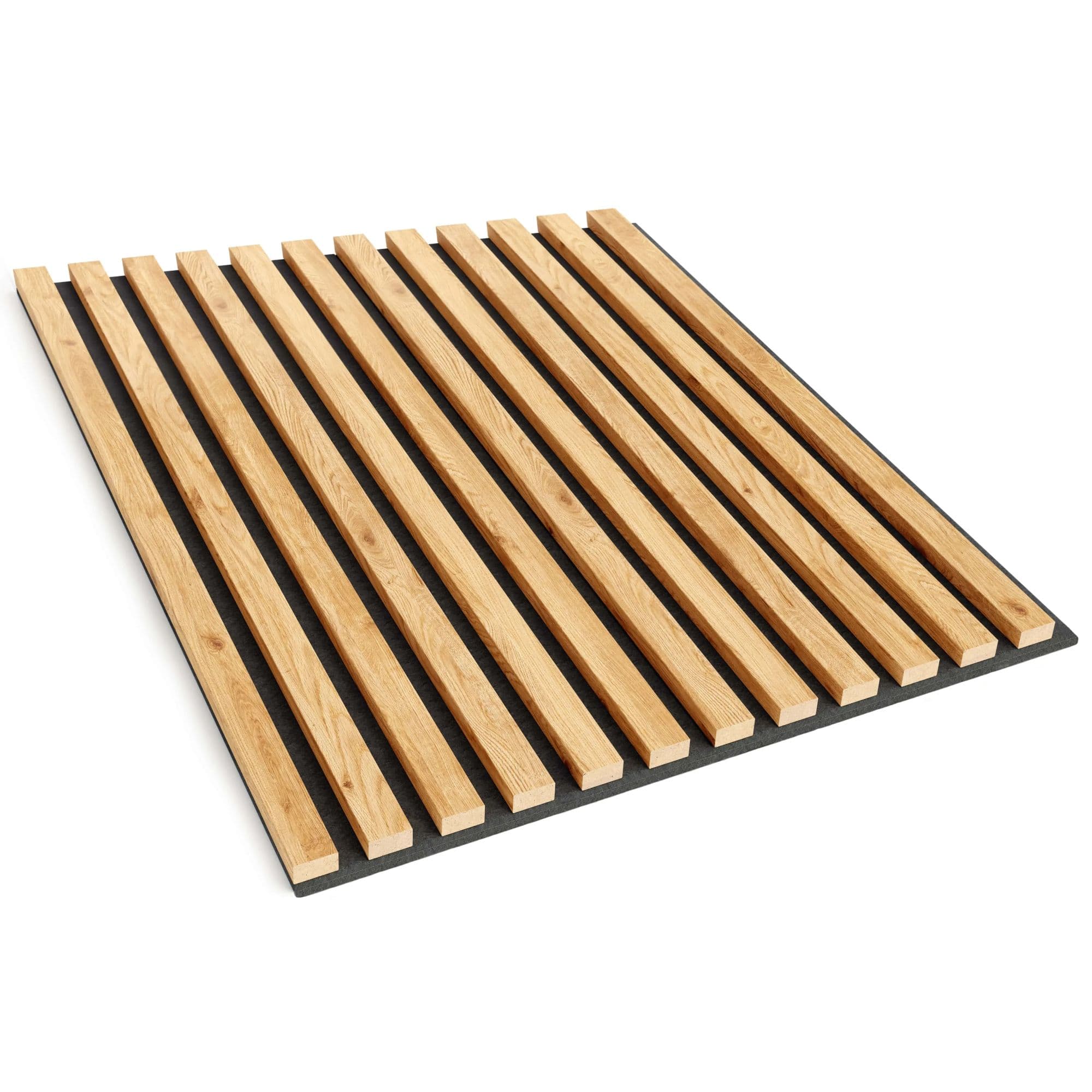 Lamele na filcu dąb naturalny 60x60 cm listwy dekoracyjne na ścianę na filcu