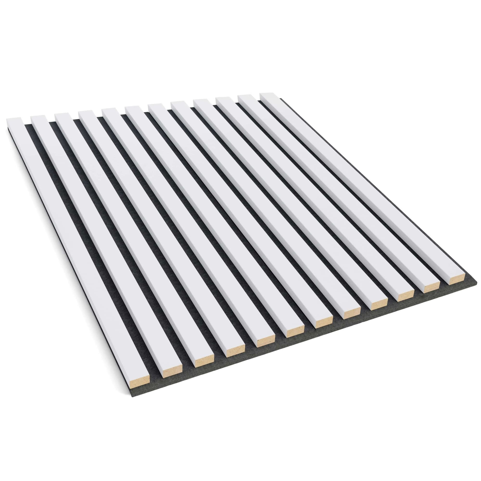 Lamele na filcu biały 60x60 cm listwy dekoracyjne na ścianę na filcu