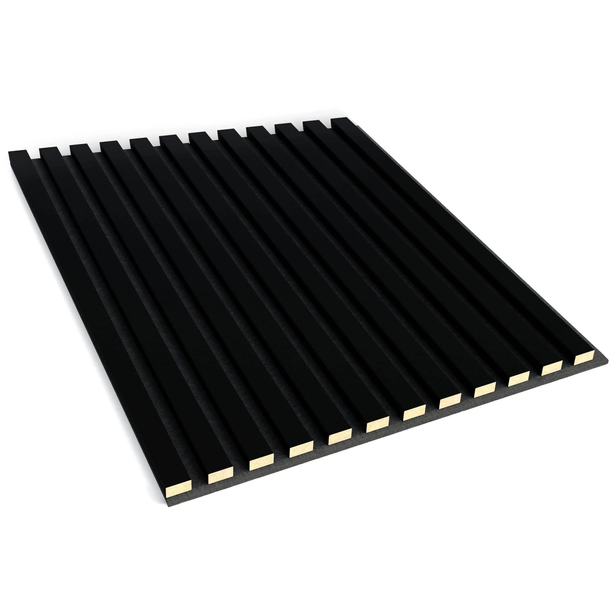Lamele na filcu czarny 60x60 cm listwy dekoracyjne na ścianę na filcu