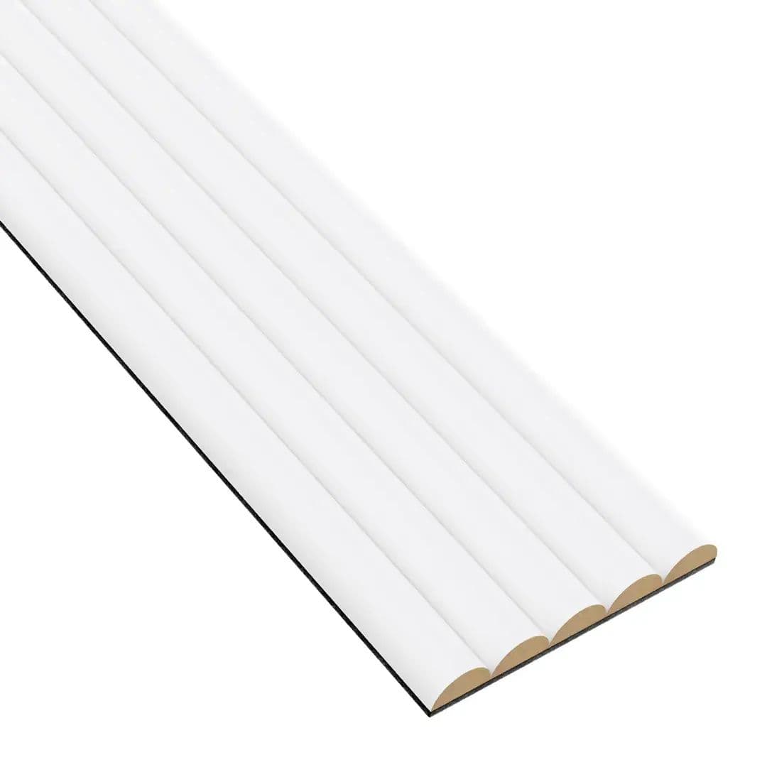 Panel ryflowany biały 16x145 listwy dekoracyjne na ścianę półwałki