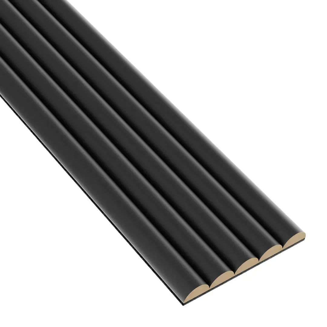 Panel ryflowany czarny 16x145 listwy dekoracyjne na ścianę półwałki