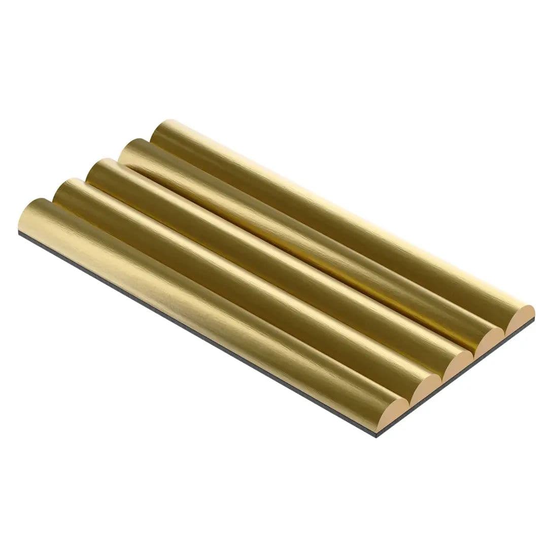 Panel ryflowany złoty połysk 16x145 listwy dekoracyjne na ścianę półwałki