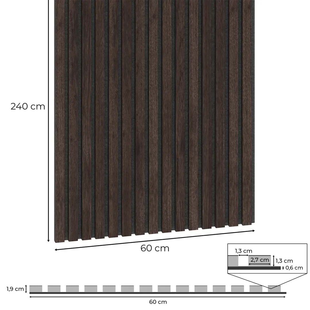 Panel akustyczny FORNIROWANY kasztan 19 mm grubości czarny filc