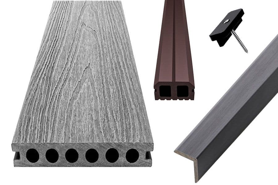 System kompozytowy PREMIUM dla tarasu 20m2 - GRAFIT