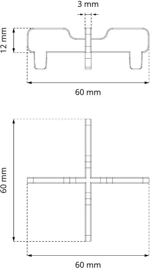 Dodatkowy dystans krzyżakowy 3 mm do serii STANDARD opak. 100 szt. K3