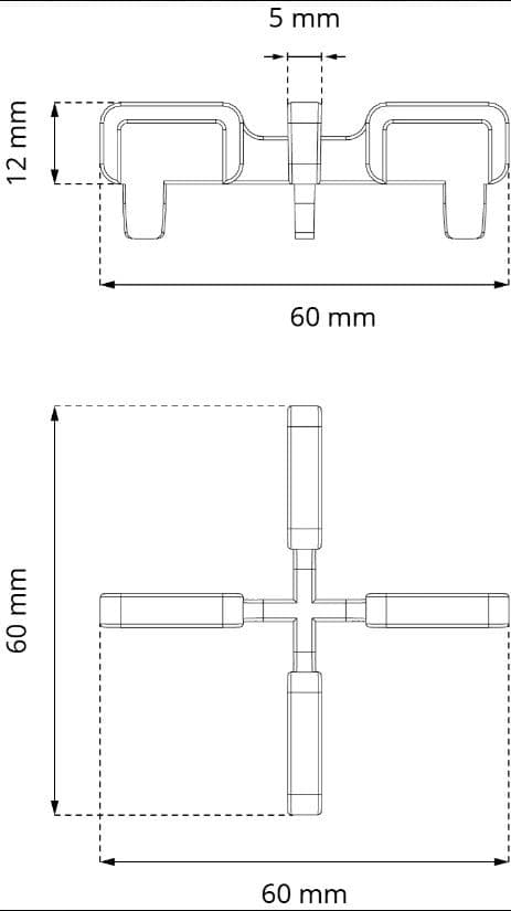 Dodatkowy dystans krzyżakowy 5 mm do serii STANDARD opak. 100 szt. K5