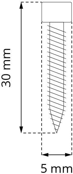 Wkręt TORX mocujący klips do legara (drewno, wpc, alu) UW5. 0X30 ocynk czarny - 1 szt T5X30G 10342