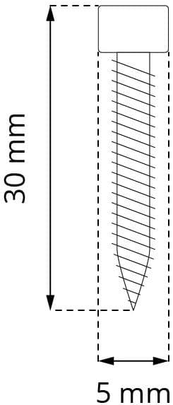 Wkręt TORX mocujący klips do legara (drewno, wpc, alu) UW5. 0X30 inox - 1 szt T5X30I 10343