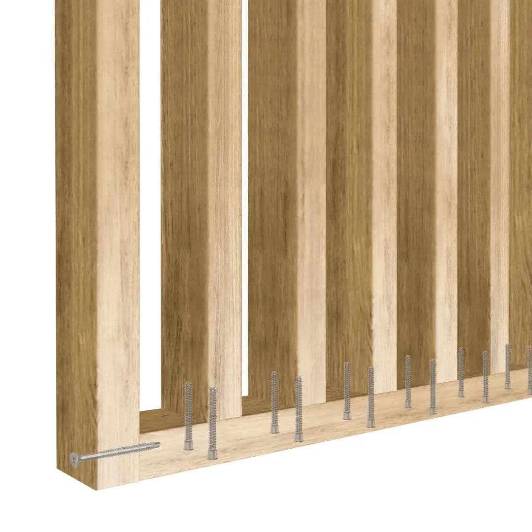 Ścianka z lameli 30x60 mm dąb naturalny do 2750 mm szerokości zestaw do montażu