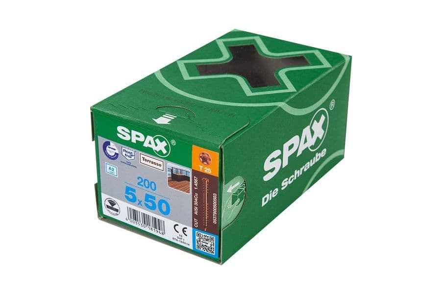 Wkręt tarasowy ze stali nierdzewnej A2 SPAX stare złoto 5x50